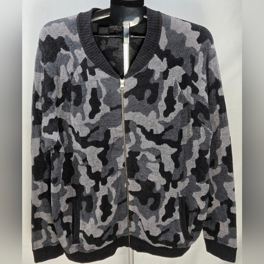 Barefoot Dreams Cozychic Lite Camo‎ Full Zip Bomber Cardigan, XL